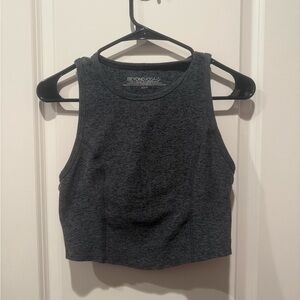 Spacedye Motivate Cropped Tank - Black-Charcoal / S